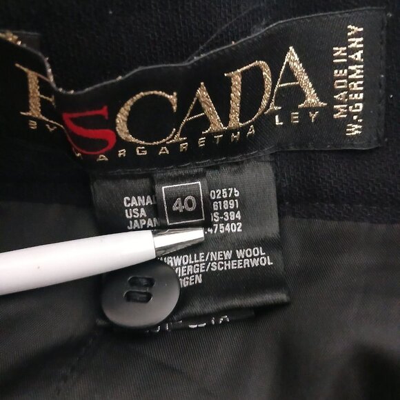 ESCADA by Margaretha Ley Skirt Womens 40 Black New Wool Classic Lined Germany - Picture 8 of 12